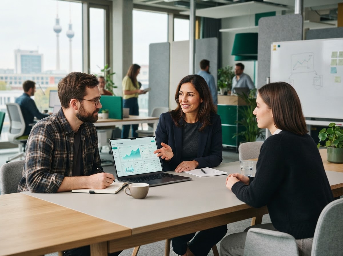 Aktiva Vaulten team reviewing data analysis on screens